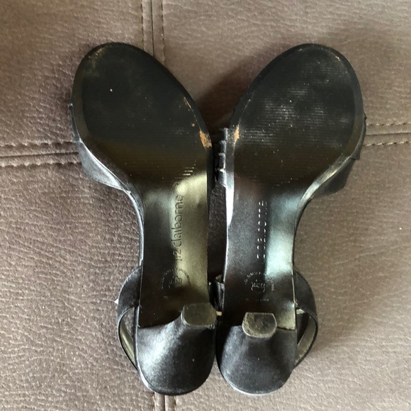 LIZ CLAIBORNE BlackSatinFabric Slingback Sandals 6 - Picture 6 of 7